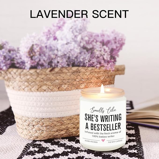 Writer Candle, Writing Writer Gifts for Women, Female, Creative Future Author Gifts for Writers, Cool Presents for Book Novelist Screenwriter, Aspiring Literature Presents for Author Poet