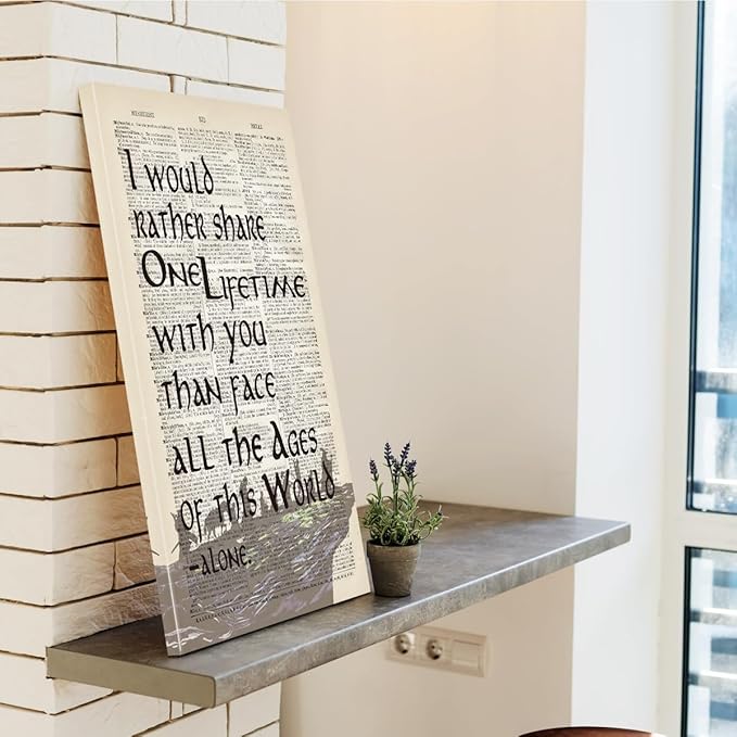 LOTR Poster, Gift for LOTR Decor, LOTR Gifts, I Would Rather Share One Lifetime - Arwen, Inspirational Wall Art, LOTR Canvas Prints Poster Wall Decor, Canvas Wall Art for Home Decor, 24x16