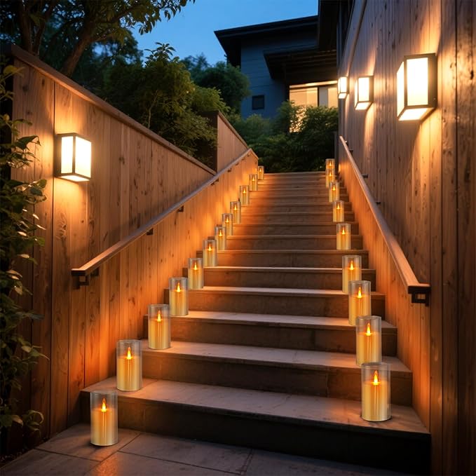 Gray Flameless Candles with Remote and Timer, 2 Pcs(D3 xH6) Flickering Battery Operated Acrylic LED Pillar Candles, Electric Fake Candles for Holiday Wedding Home Party Fireplace Décor