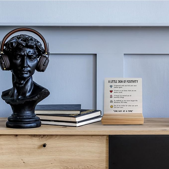 Inspirational Positive Encouraging Gifts for Women,Inspirational Signs,Office Desk Decor, A Little Sign of Positivity Little Reminders Desk Sign