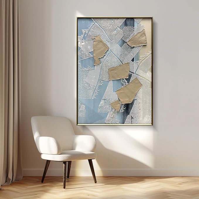 BrightA Large Framed Canvas Wall Art for Living Room and Bedroom Black and White Abstract Canvas Painting Wall Decor with Gallery Style 27.6"x39.3"