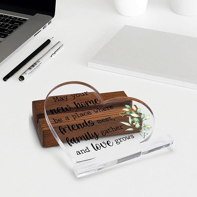 TRCENDE House Warming Ideas Gift for Women Couple, Housewarming Gift for New Home, New House New Apartment Gift, New Home Gift Home Office Desk Decor Acrylic Sign Plaque XA329, Retro