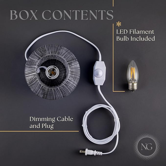 Next Glow Mushroom Lamp – Table Lamp, Modern Dimmable LED Night Light for Bedrooms, Kids Rooms, Bedside Nightstands, Living Room and Kitchen Decor – Pretty Desk Light, E26 Socket w 120V Bulb (Black)