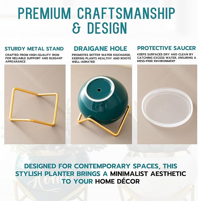 Housewarming Gifts: Best Home Essentials for New House - Farmhouse Living Room Decor | 3 Succulent Pots for Plant Lovers