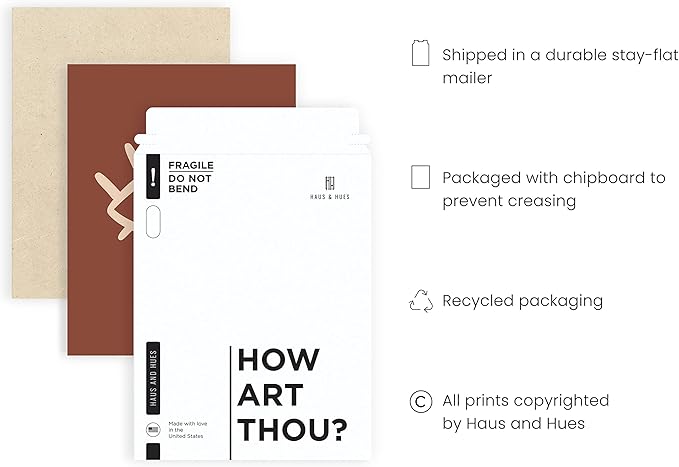 HAUS AND HUES Boho Posters Mid Century Modern Wall Decor - Abstract Art Prints | 12" x 16" UNFRAMED