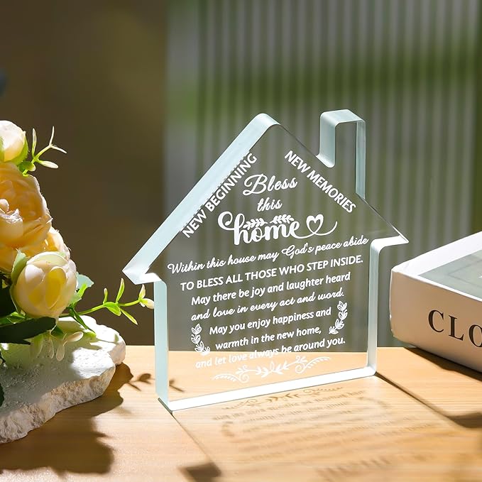 Movdyka House Warming Gifts New Home Crystal Keepsake Decor, Housewarming Gifts for New House for Women Men Couples Friends, First Home New Homeowner Apartment Gift Ideas Ornament