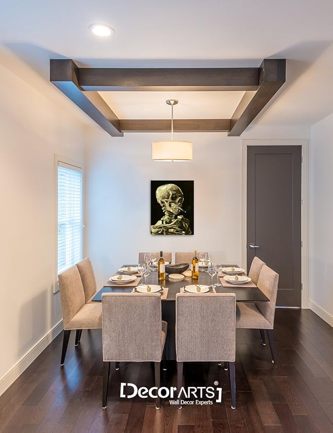 DECORARTS - Head of a Skeleton with a Burning Cigarette. Vincent Van Gogh Reproductions. Giclee Print for Wall Decor. 16x20