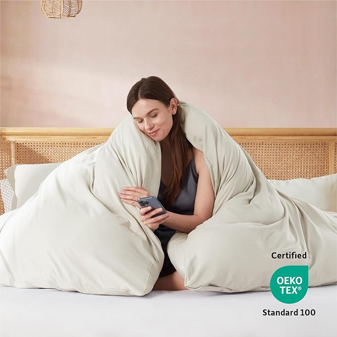 Nestl Twin Duvet Cover Set - Soft Off White Duvet Cover Twin, Double Brushed Twin/Twin XL Duvet Cover 2 Piece with Button Closure, 1 Twin Size Duvet Cover 68x90 inches and 1 Pillow Sham