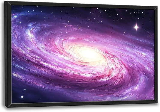 Lovira Outer Space Galaxy Large Wall Art Rustic Universe Starry Sky Canvas Wall Decor Pictures Prints Painting Framed Artwork for Living Room Bedroom Bathroom Kitchen Office 24"x36"