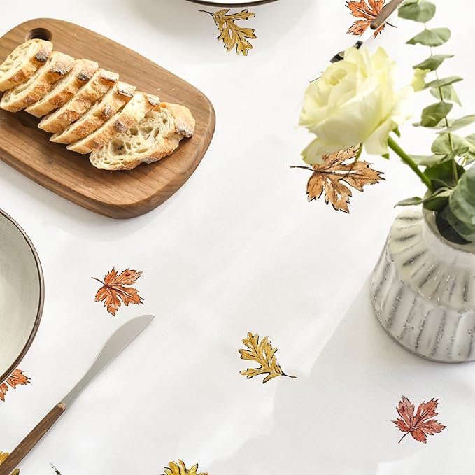 Horaldaily Fall Tablecloth 60×84 Inch Oval, Thanksgiving Autumn Harvest Orange Truck Gnome Pumpkin Buffalo Plaid Table Cover for Party Picnic Dinner Decor