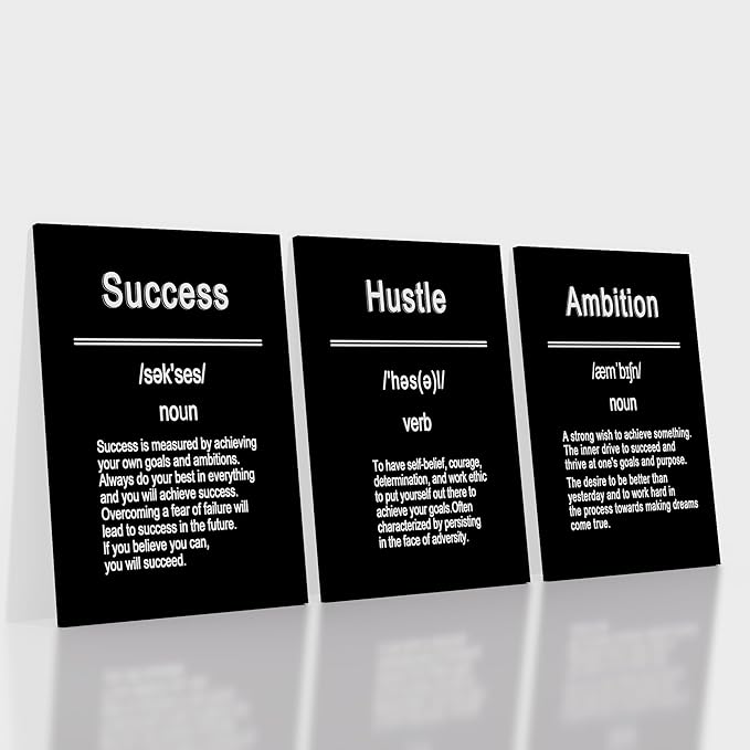 Inspirational Poster Print Wall Art Motivational Success Entrepreneur Quote Painting on Canvas Picture Wall Decor Artwork for Modern Home Living Room Bedroom Workplace Ready to Hang [60''Wx28''H]