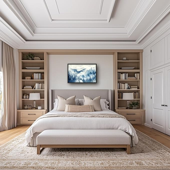 Flintis Large Dragon Framed Wall Art Forest Dragon Pictures Wall Decor Abstract Fantasy Wild Animal Canvas Painting Print Artworks Decor Framed for Living Room Bathroom Master Bedroom 36L X 24W