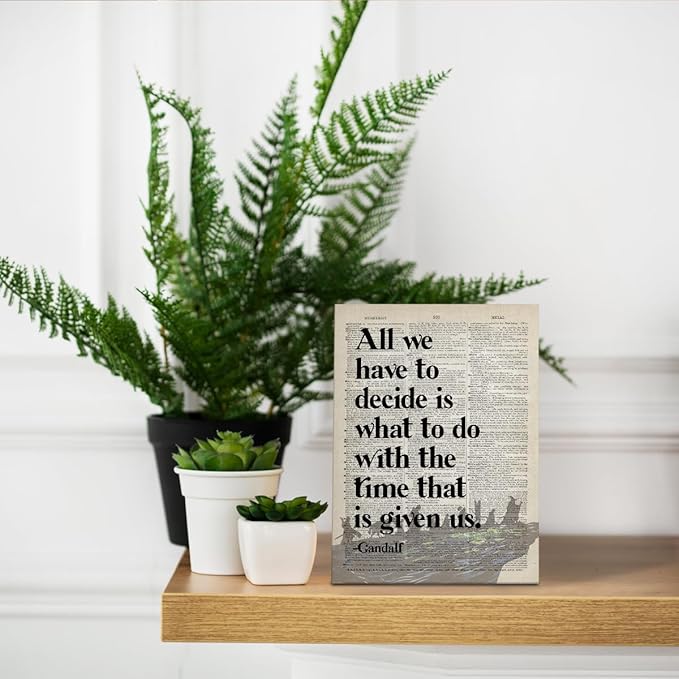 LOTR Gifts, LOTR Poster, Gift for LOTR Decor, All We Have to Decide is What to Do With The Time That is Given Us - Gandalf, LOTR Merch, LOTR Birthday Decor, Lord of the Rings Poster 8x10 inch