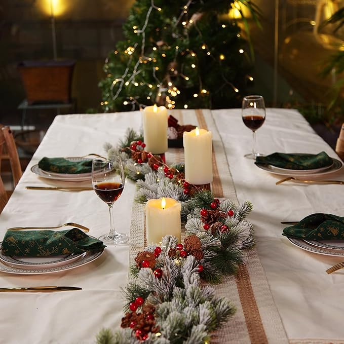 Homemory Dripping Wax Flameless Candles, Battery Operated Candles with Remote Control and Timers, LED Pillar Candles, Electric Fake Candles, 3" x 6", Set of 2