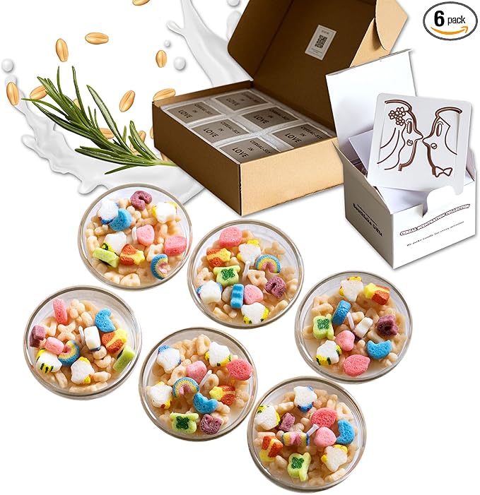 Mini Funny French Vanilla Cereal Bowl Scented Soy Aromatherapy Candles for Wedding Favor (6pcs/Pack)