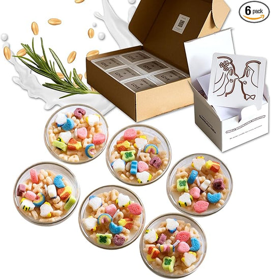 Mini Funny French Vanilla Cereal Bowl Scented Soy Aromatherapy Candles for Wedding Favor (6pcs/Pack)