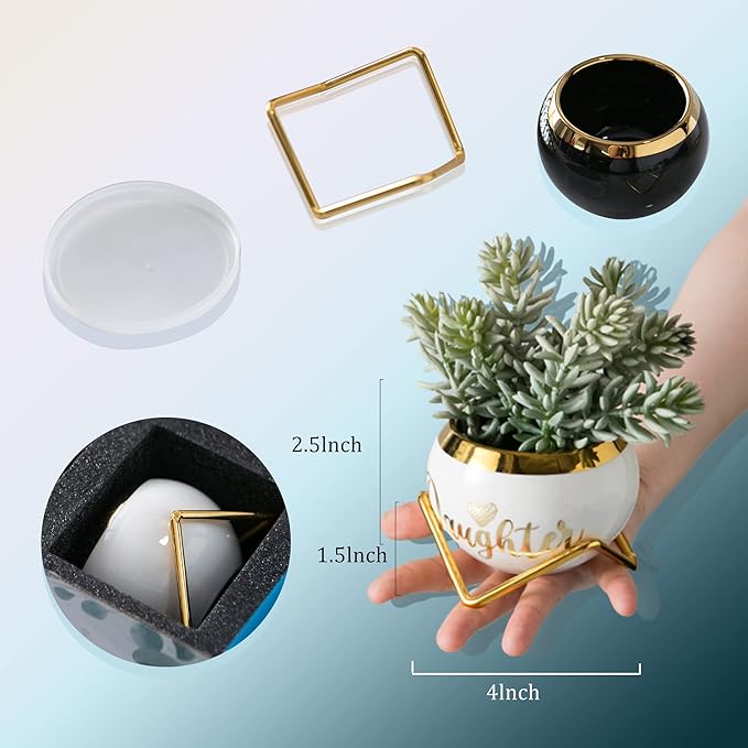 Daughter Gifts from Mom, Birthday Gift for Daughter, Mother Daughter Gifts, Happy Birthday Daughter, Best Daughter Ever Gift, Daughter In Law Gifts, Birthday Gifts for Daughter Adult, 3 Succulent Pots