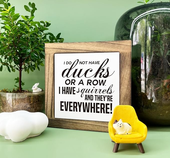 Funny Wood Plaque, Office & Home Decor - 'I Have Squirrels' Sign