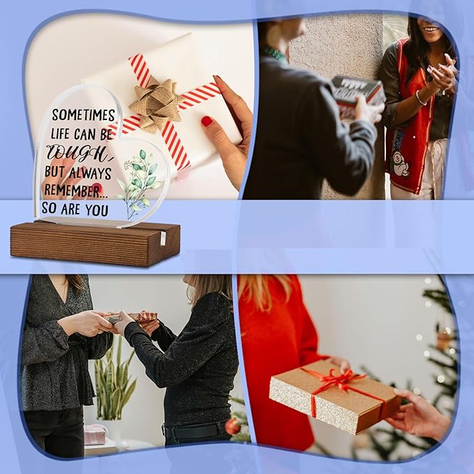Positive Gift Sometimes Life Can Be Tough, Stay Strong for Friend Sister, Friends Family Apart, Send Love Gift, Sympathy Keepsake Encouragement Gift,Home Office Decor Acrylic Sign Plaque XA319