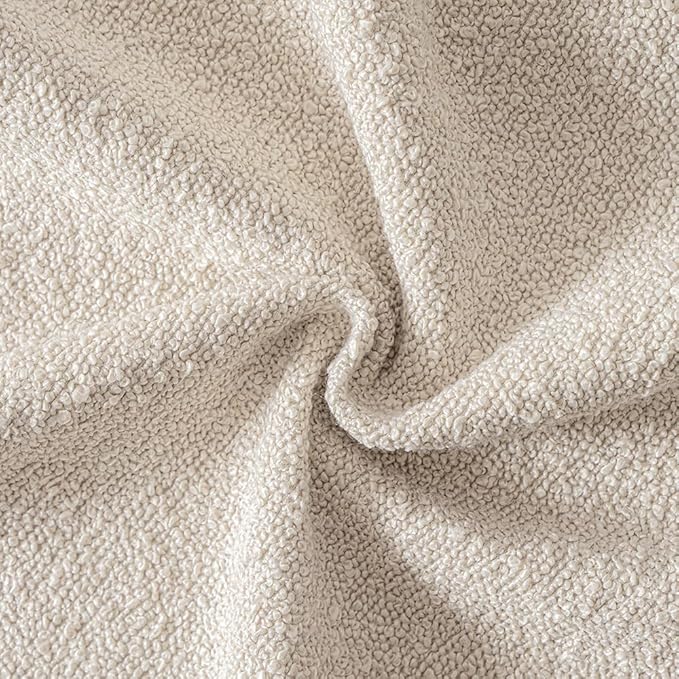 MIULEE 20x20 Inch Decorative Pillow Covers for Couch Bed Set of 2 Textured Boucle Neutral Throw Pillows Natural Beige Accent Solid Cushion Pillowcase Cozy Soft Sofa Livingroom Home Decor