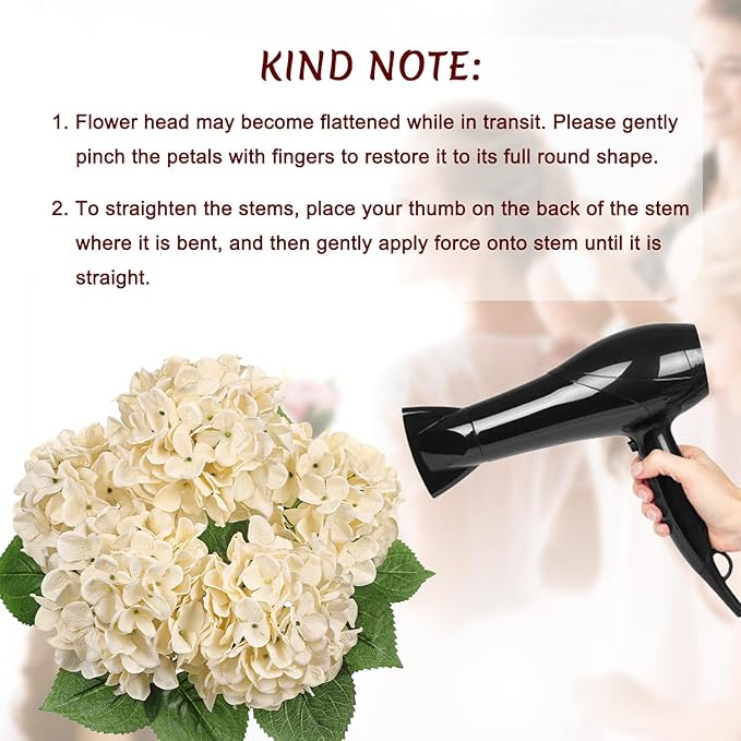 Beige Hydrangea Artificial Flowers Large Artificial Hydrangeas Silk Flowers for Home Decor Indoor Wedding Flowers Bouquets Faux Flowers Kitchen Centerpiece Table Decorations