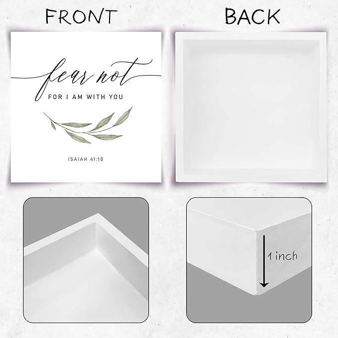 Christian Gifts, ‘Fear Not For I Am With you’ Wooden Box Sign, Christian Home Décor, Birthday, Thanksgiving, Christmas Gifts, Christian Decorations, Gifts for Family, Friends, etc.(054)