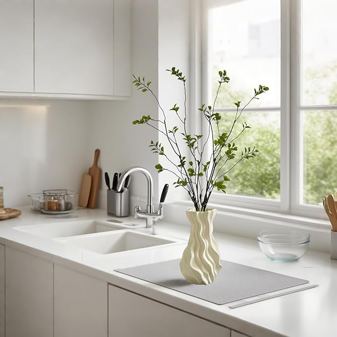 4Pcs 35.4” Artificial Eucalyptus Branches for Vase Filler, Faux Greenery Stems, Bendable Twig Leaves for Minimalist Indoor Home Decor