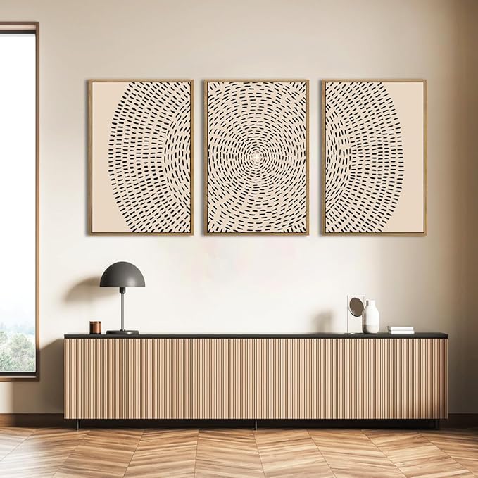 ANHUIB Jesus Wall Art 16x24 Inch Jesus Feeds The 5000 Canvas Wall Art Set of 3 Framed Christian Wall Decor Modern Abstract Art Print for Living Room Bedroom Office