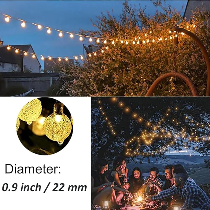 Mocalido 40ft Globe String Lights Battery Operated Outdoor, 80 LEDs Hanging Lights with Remote, Warm White & Multicolor Waterproof Fairy Lights for Outside Indoor Camping Tent Decor
