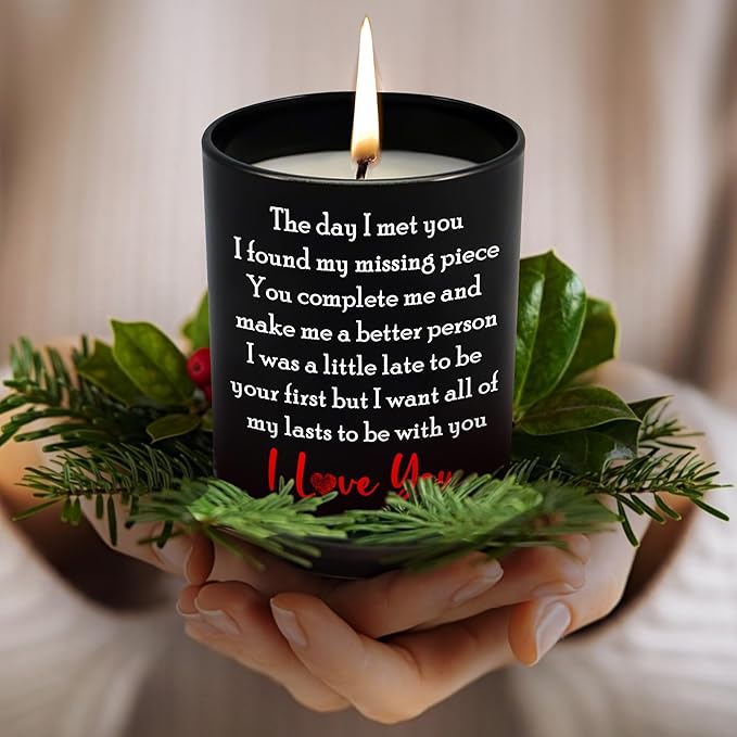 Couple Gifts for Him Her - Long Lasting Vanilla Lavender Scented Candle 10 oz - Anniversary Birthday Gifts for Women Men Couples Boyfriend Girlfriend Husband Wife