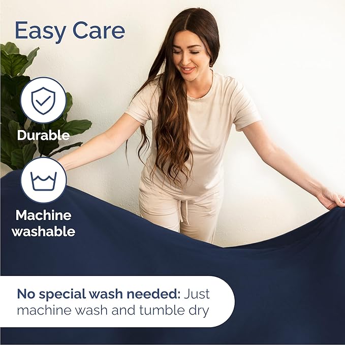 Cal King Size 4 Piece Sheet Set - Comfy Breathable & Cooling Bed Sheets Set - Hotel Luxury Bedding for Women, Men, Kids, Teens, Boys & Girls - Deep Pockets, Soft, Wrinkle Free - Oeko-Tex - Navy Blue