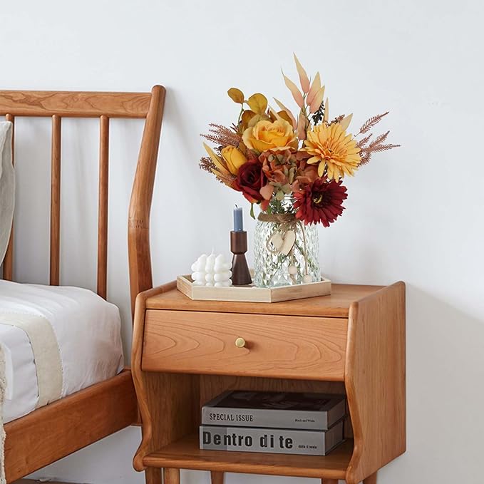 Leftover Fake Fall Flowers in Vase,Fall Flower Arrangements,Fall Floral Arrangement,Fall Table Decor,Fall Centerpieces for Tables,Fall Kitchen Decor,Fall Coffee Table Decor