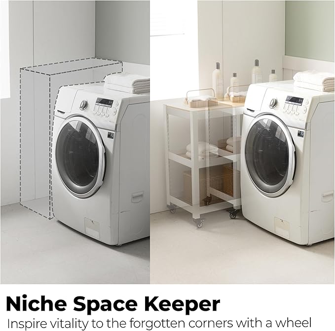 HOMEDANT House White 5-Tier Metal Boltless Rolling Cart Shelf Rack Casters Heavy Duty Wheel Shelving Unit Adjustable Storage Shelves Organizer Shelf Kitchen Garage 48.1" W x 18.5" D x 75.4" H 1Pack