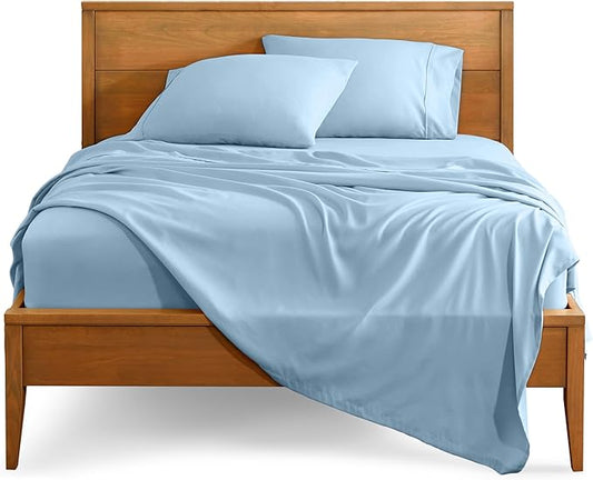 Bare Home California King Sheet Set - 1800 Ultra-Soft Microfiber Cal King Bed Sheets - Double Brushed - Deep Pockets - Easy Fit - 4 Piece Set - Bed Sheets (California King, Light Blue)
