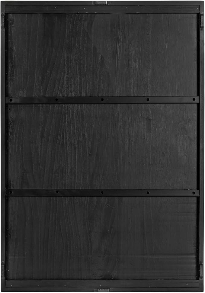 Kate and Laurel Sago Modern Decorative Wood Art Plaque; 23 x 33; Black and Rustic Brown; Painted Wood Floral Wall Art with Dimensional Design for Living Room Decor