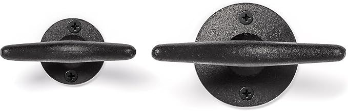Claimed Corner Cast Iron Coat Hooks - Boat Cleat Nautical Marine Entryway Decor Multi-Purpose Hat Towel Hanging Hook - Durable & Rust-Resistant - Includes Mounting Hardware - 4 Pack (Large, Black)