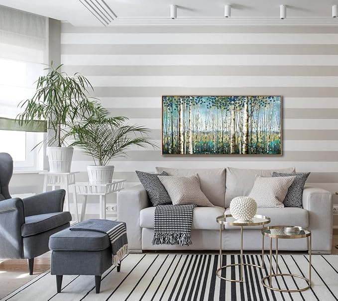 Nature Wall Art Forest Art Canvas Wall Decor Green Tree Canvas Print Artwork Decor for Living Room Landscape Pictures for Bedroom Home Office Decorations 20×40IN