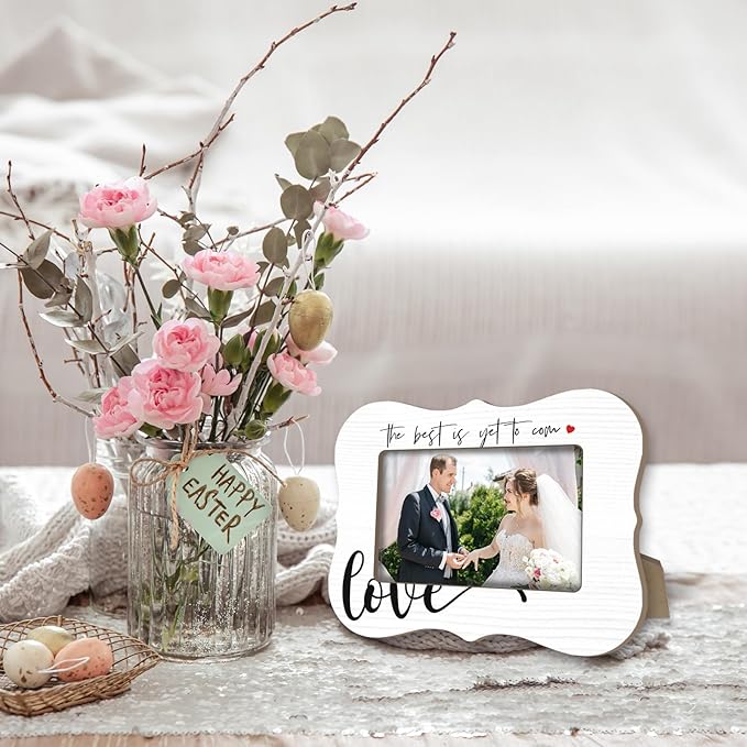 2025 Engagement Wedding Photo Frames - The Best Is Yet To Com Love - Rustic Style Couple Frames, Wedding Gifts For Newlyweds, Newly Married Bedroom Desktop & Bedside Decoration Accessories - A07