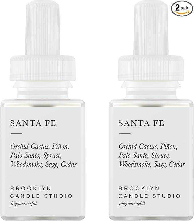 Pura & Brooklyn Candle Studio Home Scent Refill - Smart Home Air Diffuser - Up to 120-Hours of Luxury Fragrance per Refill - Home Essential - Clean & Safe Diffuser Fragrance - 2 Pack, Santa Fe