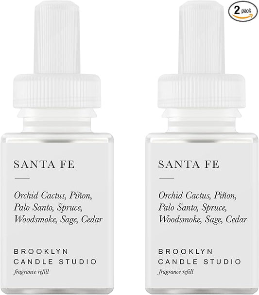 Pura & Brooklyn Candle Studio Home Scent Refill - Smart Home Air Diffuser - Up to 120-Hours of Luxury Fragrance per Refill - Home Essential - Clean & Safe Diffuser Fragrance - 2 Pack, Santa Fe