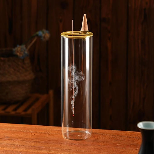 Incense Holder, 2 in 1 Incense Burner for Sticks, Ash-Proof Glass Incense Burner for Meditation Yoga Spa Room Decor