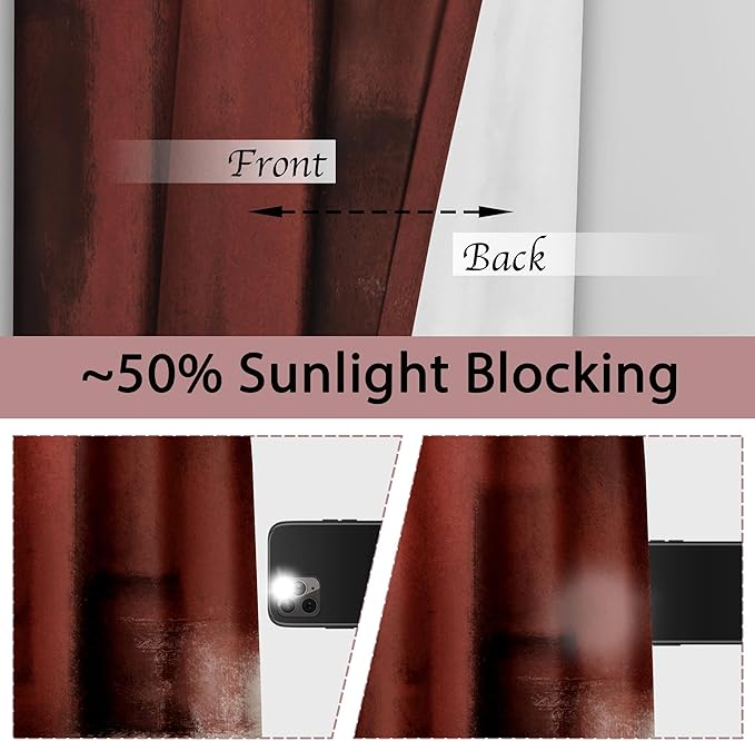 Asuexpect Red Curtains 2 Panels Abstract Rust Curtain Room Darkening Grommet Window Treatments Modern Decorative for Bedroom Living Room, 52x96 Inches