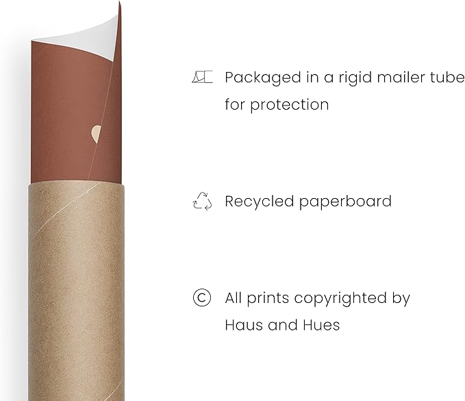 HAUS AND HUES Boho Posters Mid Century Modern Wall Decor - Abstract Art Prints Midcentury Modern Decor Boho Wall Decor Minimalist Dark Clay Eye with Eye Lashes (16x20 Unframed)