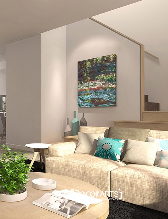 DECORARTS - Water Lily Pond 1900, Claude Monet Art Reproduction. Giclee Canvas Prints Wall Art for Home Decor 20x24''