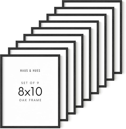 HAUS AND HUES Standalone Black Oak Frames Set of 9-8x10