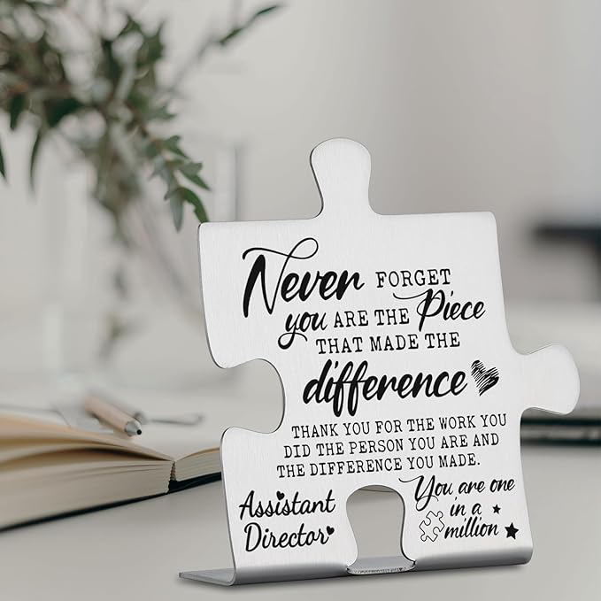 Assistant Director Gifts, Thank You Appreciation Gifts for Assistant Director Week Birthday Christmas Office Desk Decor Puzzle Piece Decorative Signs Plaques YCC29