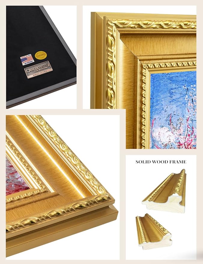 DECORARTS - Reminiscence of Mauve by Vincent Van Gogh. Giclee Print on Acid-Free Canvas in Gold Solid Wood Frame. Picture Size: 16x20, Total Size: 24.75x20.75, Made in USA