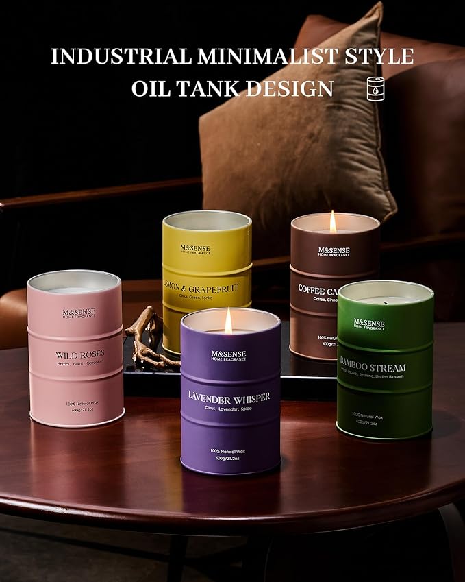 M&SENSE Large Lavender Soy Candles for Home Scented 11.6oz 120 Hour Long Burning, Aromatherapy Candle for Stress Relief Meditation Relaxing, Appreciation Gifts for Mom Teacher Friends