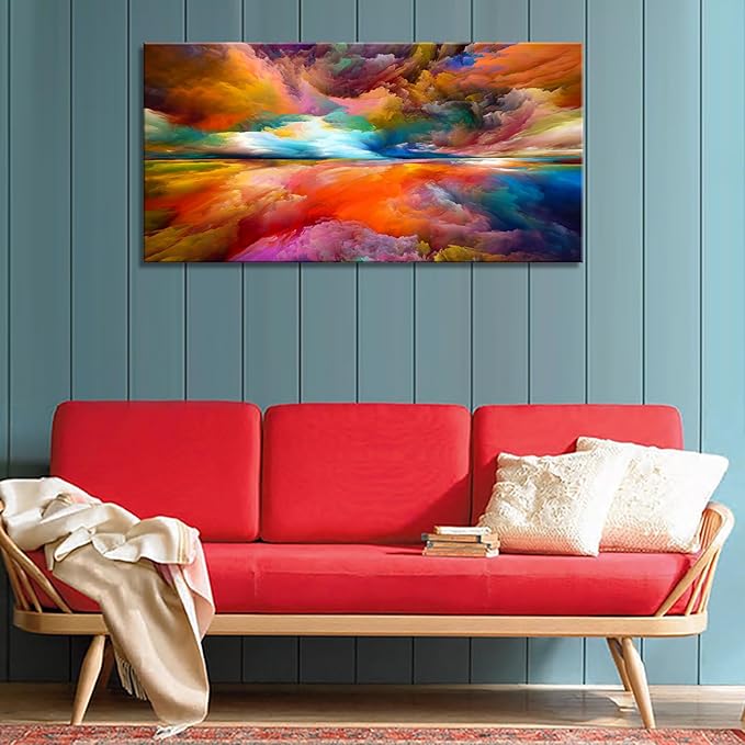 YYYYHPP YP2062 Abstract Wall Art Colorful Clouds Landscape Pictures Canvas Prints Paintings Ready to Hang for Living Room Bedroom Kitchen Home and Office Wall Decor
