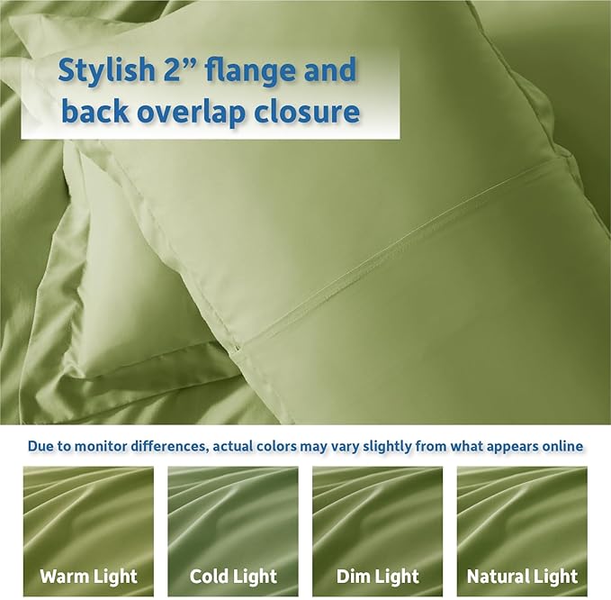 Nestl Twin Duvet Cover Set - Soft Double Brushed Calla Green Duvet Cover Twin, 2 Piece Twin/Twin XL Duvet Cover with Button Closure, 1 Duvet Cover 68x90 inches and 1 Pillow Sham